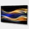 Designart - 3D Gold Blue Wave Design - Abstract Canvas art print